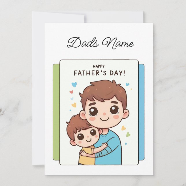 Cartes Pour Fêtes Annuelles Père et fils personnalisés (Devant)