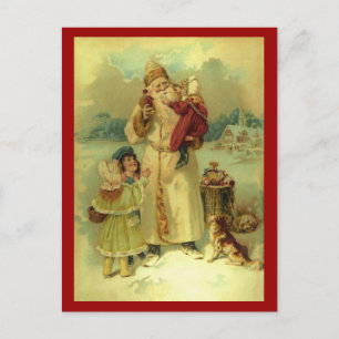 Cartes Pour Fêtes Annuelles père Noël 1897 Noël victorien Vintage
