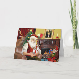 Cartes Pour Fêtes Annuelles Père Noël 2 Chihuahuas