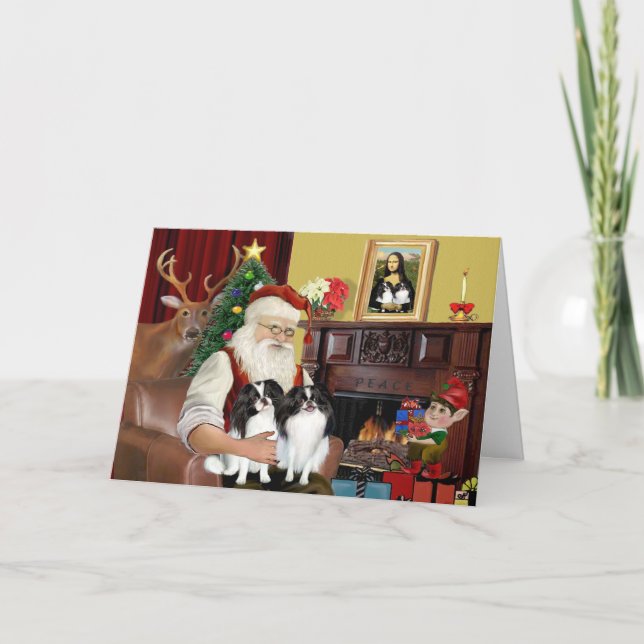 Cartes Pour Fêtes Annuelles Père Noël 2 Chin japonais (Devant)