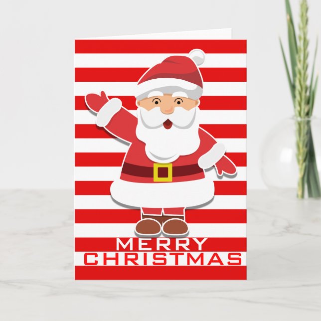 Cartes Pour Fêtes Annuelles Père Noël 3D (Devant)