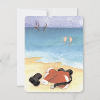 Cartes Pour Fêtes Annuelles Père Noël à la baignade 