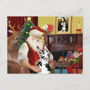 Cartes Pour Fêtes Annuelles père Noël à la maison - Great Dane (Arlequin)