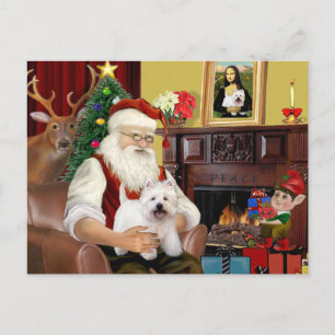 Cartes Pour Fêtes Annuelles Père Noël à la maison - West Highland Terrier 5