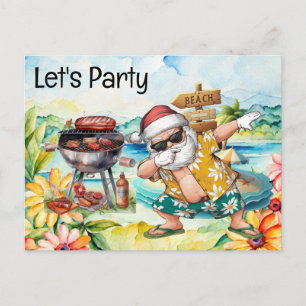 Cartes Pour Fêtes Annuelles Père Noël à la plage Noël en juillet