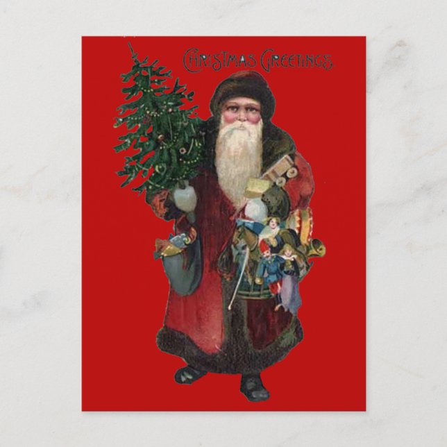 Cartes Pour Fêtes Annuelles Père Noël à l'ancienne (Devant)