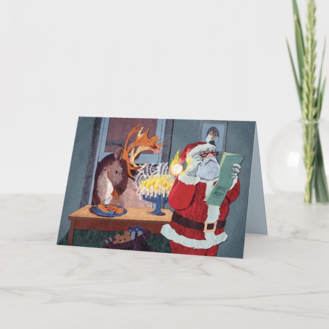 Cartes Pour Fêtes Annuelles Père Noël a perdu dans des vacances (Devant)