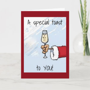 Cartes Pour Fêtes Annuelles père Noël A UN TOAST "SPÉCIAL" D'ANNIVERSAIRE/NOËL