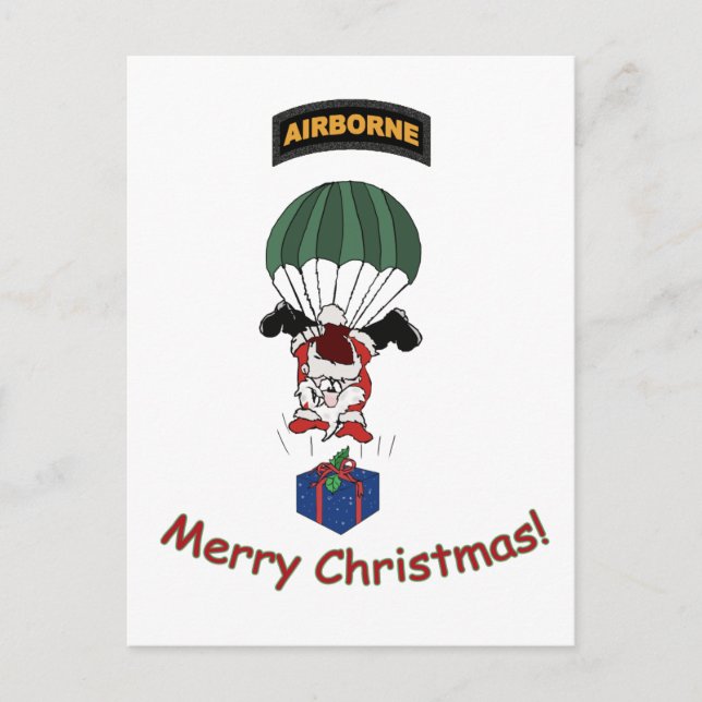 Cartes Pour Fêtes Annuelles Père Noël aéroportée (Devant)