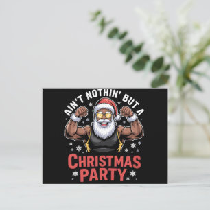 Cartes Pour Fêtes Annuelles Père Noël afro-américain Pyjama de Noël