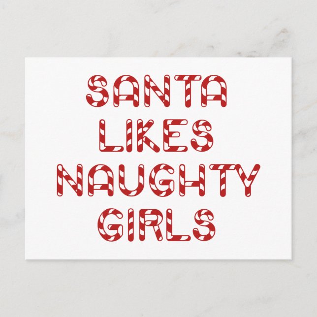 Cartes Pour Fêtes Annuelles Père Noël aime les filles coquines (Devant)