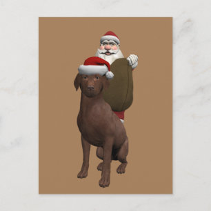 Cartes Pour Fêtes Annuelles Père Noël aime son petit chien
