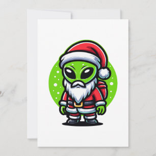Cartes Pour Fêtes Annuelles Père Noël Alien