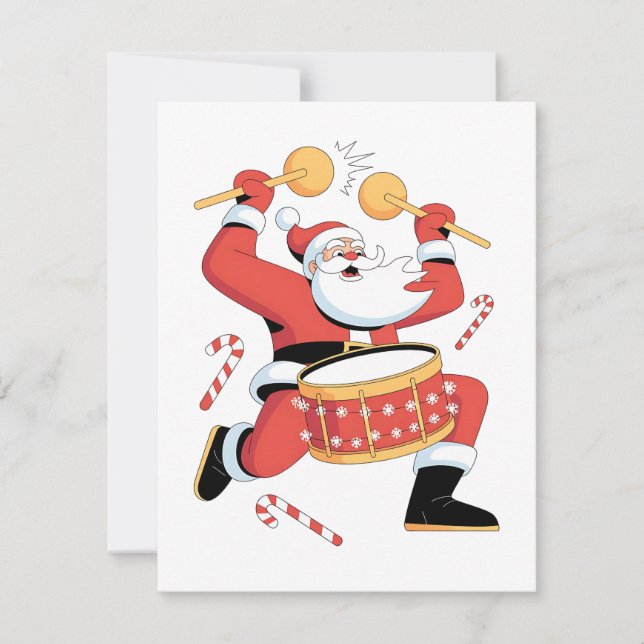 Cartes Pour Fêtes Annuelles Père Noël amusant batteur Noël laid Noël Batterie  (Devant)