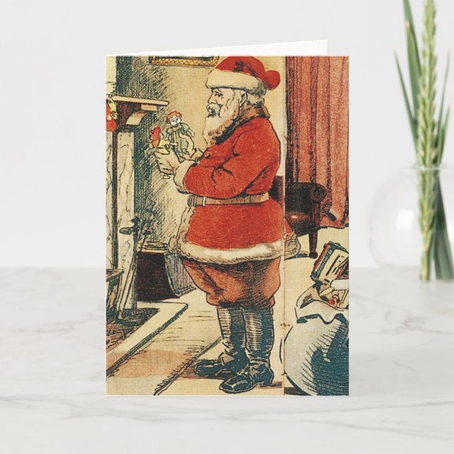 Cartes Pour Fêtes Annuelles Père Noël ancienne (Devant)