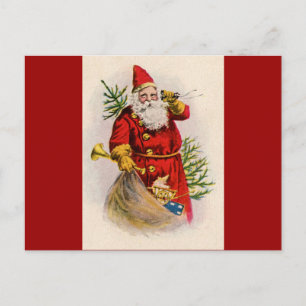 Cartes Pour Fêtes Annuelles Père Noël antique au téléphone
