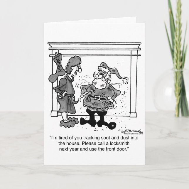 Cartes Pour Fêtes Annuelles Père Noël, appelez un serrurier (Devant)