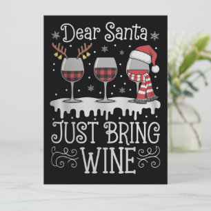 Cartes Pour Fêtes Annuelles Père Noël Apporte Juste du Vin Fête de Noël en Buv