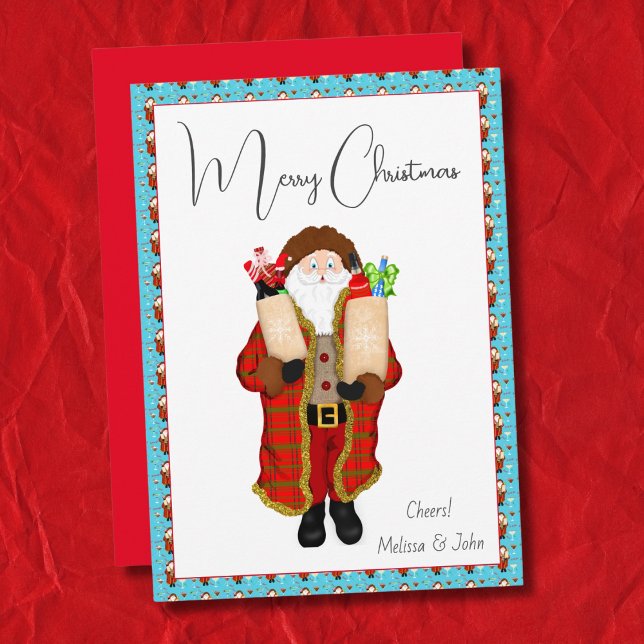 Cartes Pour Fêtes Annuelles Père Noël Apporte Noël Liquor (Créateur téléchargé)