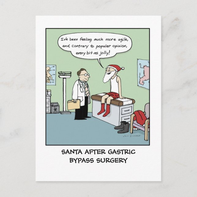 Cartes Pour Fêtes Annuelles Père Noël après le contournement gastrique | Drôle (Devant)