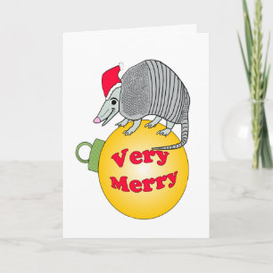 Cartes Pour Fêtes Annuelles père Noël Armadillo Très Joyeux Noël