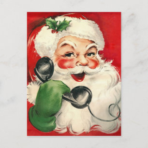 Cartes Pour Fêtes Annuelles père Noël au téléphone