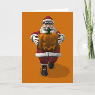 Cartes Pour Fêtes Annuelles Père Noël Avec Citrouille