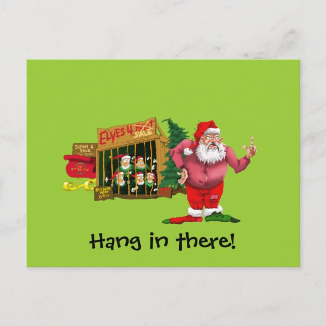 Cartes Pour Fêtes Annuelles Père Noël avec elfes à louer (Devant)