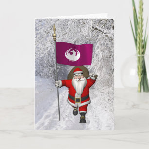 Cartes Pour Fêtes Annuelles Père Noël Avec Ensigne De Phoenix