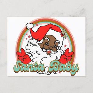 Cartes Pour Fêtes Annuelles Père Noël Baby Black Santa Clause Melanin Christma