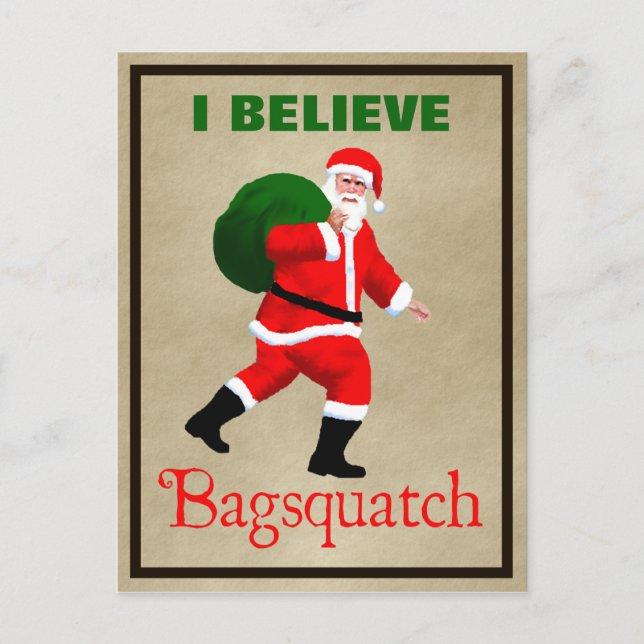Cartes Pour Fêtes Annuelles Père Noël - Bagsquatch (Devant)