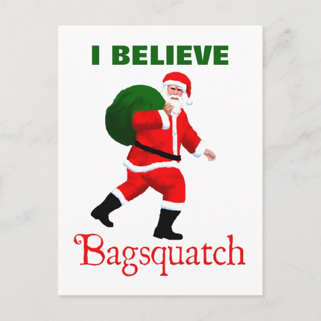 Cartes Pour Fêtes Annuelles Père Noël - Bagsquatch (Devant)