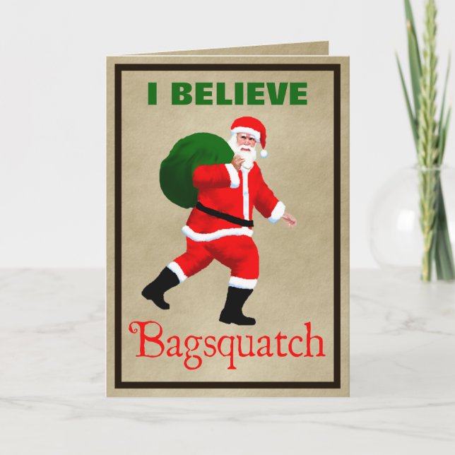 Cartes Pour Fêtes Annuelles Père Noël - Bagsquatch (Devant)