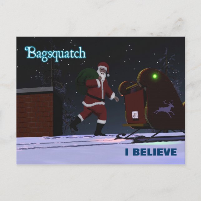 Cartes Pour Fêtes Annuelles Père Noël - Bagsquatch (Devant)