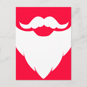 Cartes Pour Fêtes Annuelles père Noël barbe blanche et moustache rouge blanc c