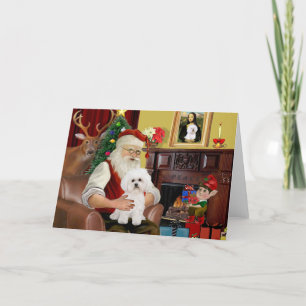 Cartes Pour Fêtes Annuelles Père Noël Bichon Frise #2
