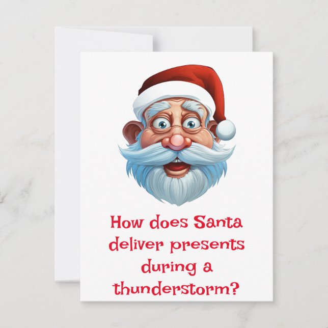 Cartes Pour Fêtes Annuelles Père Noël Blagues (Devant)