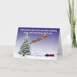 Cartes Pour Fêtes Annuelles Père Noël Boire du lait chaud et conduire Ne pas m