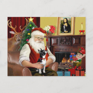 Cartes Pour Fêtes Annuelles père Noël Boston Terrier