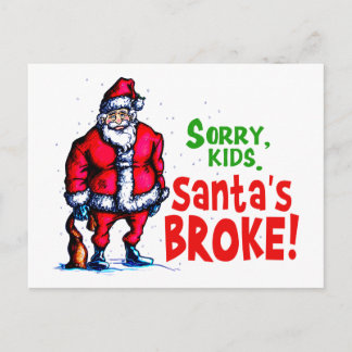 Cartes Pour Fêtes Annuelles Père Noël Broke