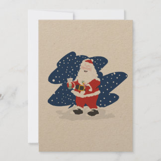 Cartes Pour Fêtes Annuelles Père Noël buvant du thé aux bulles