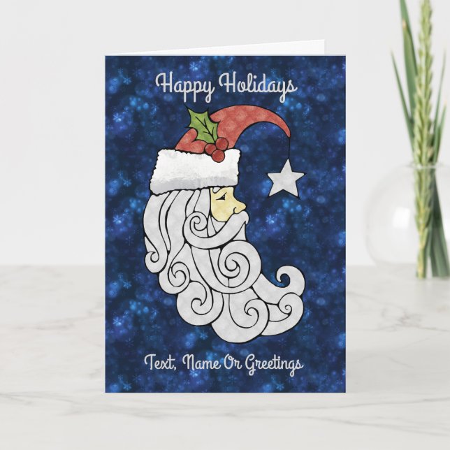 Cartes Pour Fêtes Annuelles Père Noël céleste (Devant)