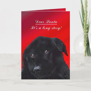Cartes Pour Fêtes Annuelles Père Noël, c'est une longue histoire Labrador Funn
