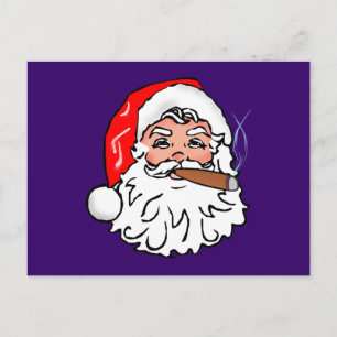 Cartes Pour Fêtes Annuelles Père Noël Cigare Père Noël