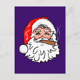 Cartes Pour Fêtes Annuelles Père Noël Cigare Père Noël