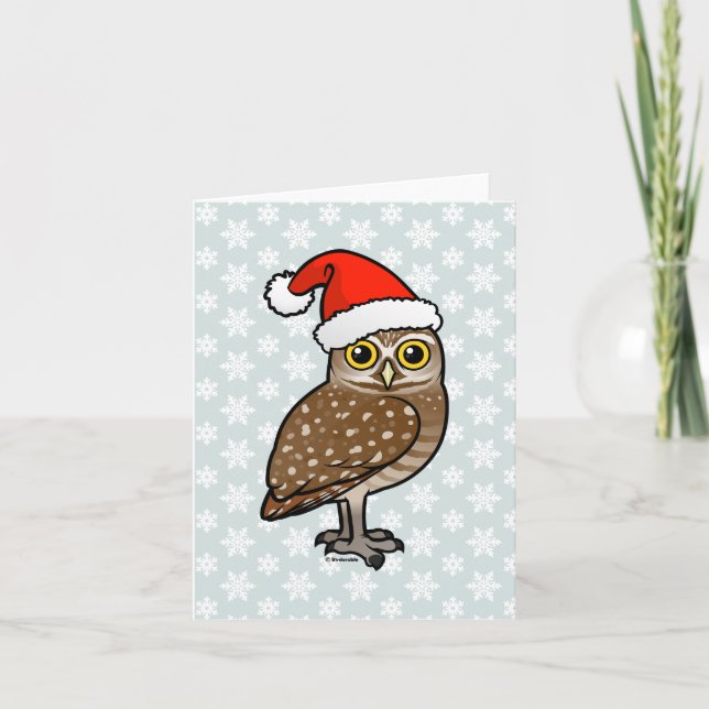 Cartes Pour Fêtes Annuelles Père Noël creusant le hibou (Devant)