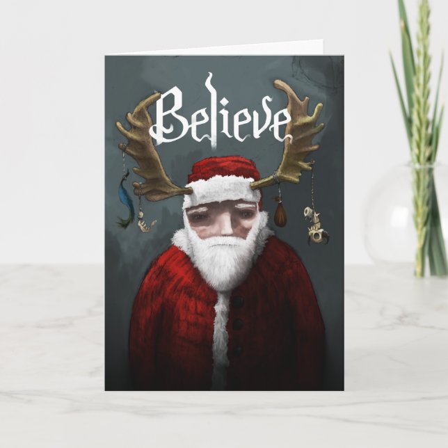 Cartes Pour Fêtes Annuelles Père Noël "Crois" (Devant)