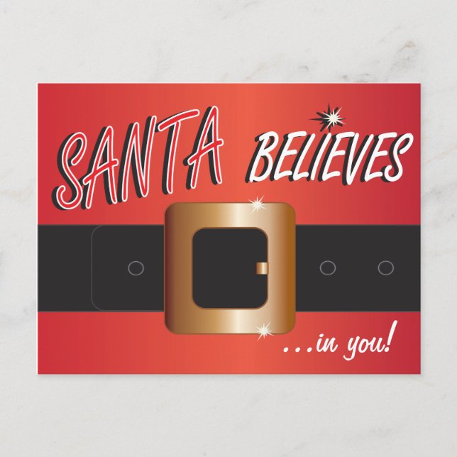 Cartes Pour Fêtes Annuelles Père Noël croit en vous | Père Noël (Devant)