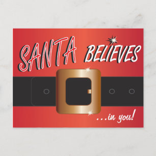 Cartes Pour Fêtes Annuelles père Noël croit en vous   Père Noël Suit