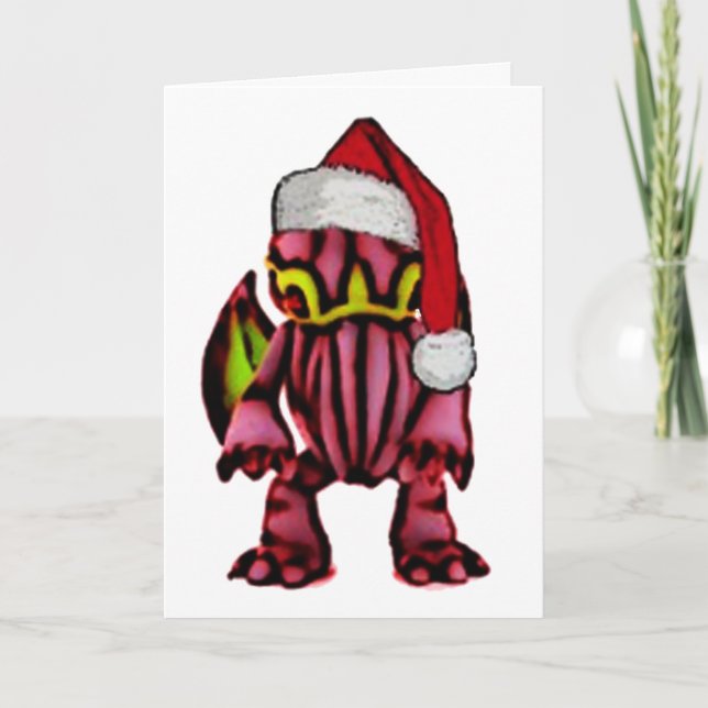 Cartes Pour Fêtes Annuelles Père Noël Cthulhu (Devant)